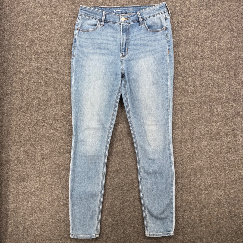 Old Navy Womens High Rise Super Skinny Jeans Light Blue Size 10 Stretch Ankle